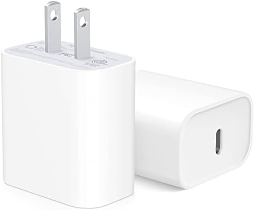[2 Pack] iPhone 15 14 13 12 11 Charger Block, USB C Wall Charger 20W PD Power Adapter for iPhone 15/15Pro/15Pro Max/15Plus/14/13/12/11, iPad