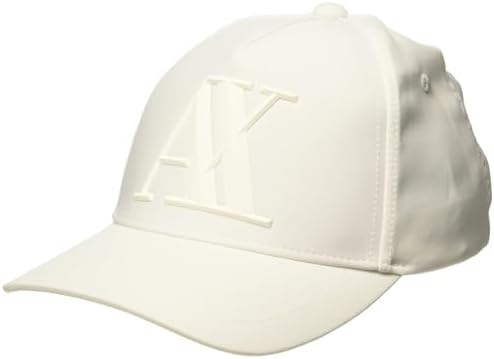 A|X Armani Exchange Men's Rubber Logo Hat, White, UNI