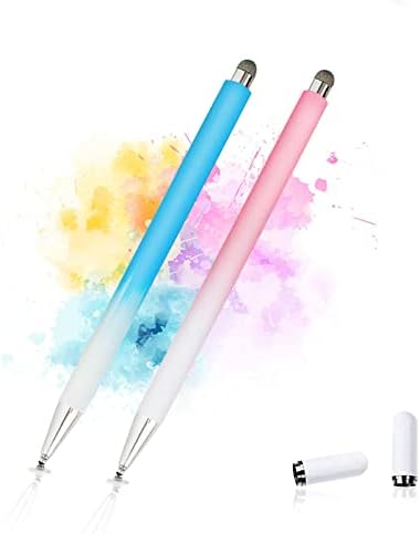 Stylus Pens for Touch Screens, 2 in 1 Stylus Pen Sensitivity & Precision, Compatible with iPad, iPhone, Tablets, Android and All Capacitive Touch Screens Devices (Pink/Blue)