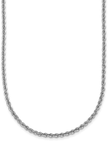 Diamond2Deal Gift for Mothers Day Platinum Polished 2.2mm Solid Rope Chain Necklace 16" to 30" Neck Jewelry Men, 19.06 gram
