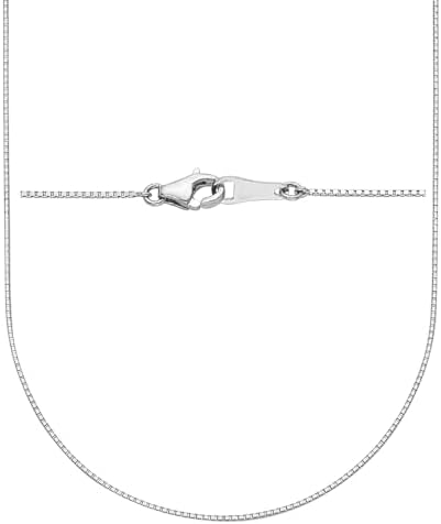 Auriga Fine Jewelry Mother's Day Gift Platinum Polished 0.7 mm Solid Box Chain Necklace for Women 16" to 24"