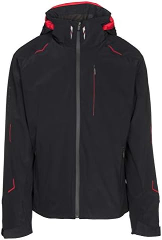 DESCENTE Regal Mens Insulated Ski Jacket - Medium/Black-Electric Red