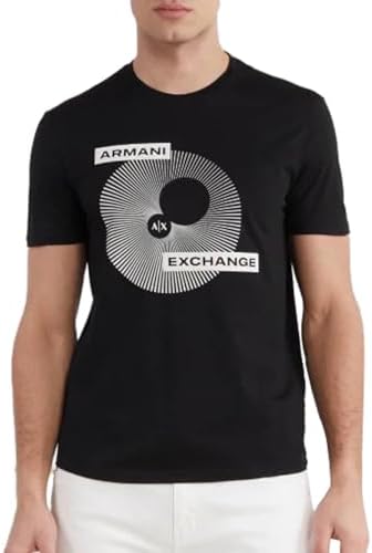 Emporio Armani Men's Regular Fit Pima Cotton Circle Lines Logo Tee