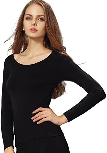 Liang Rou Women's Crew Neck Long Sleeve Ultrathin Modal Thermal Underwear Shirt/Top