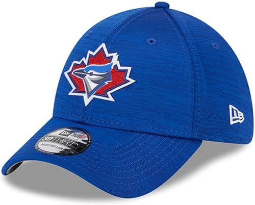 New Era MLB 39Thirty Cooperstown Clubhouse Primary Logo Stretch Flex Fit Cap Hat (as1, Alpha, m, l, Toronto Blue Jays Blue, Medium/Large)