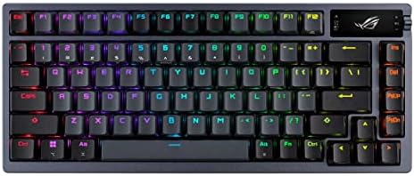 ASUS ROG Azoth 75% Wireless DIY Custom Gaming Keyboard, OLED Display, Three-Layer Dampening, Hot-Swappable ROG NX Red Switches & Keyboard Stabilizers, PBT Keycaps, RGB-Black