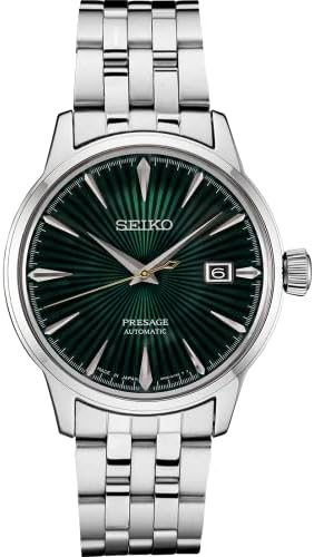 SEIKO New Presage Automatic Green Sunray Dial Stainless Steel Men's Watch SRPE15