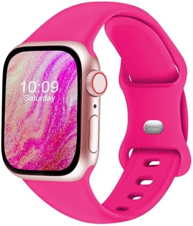 CREFORT Bands Compatible with Apple Watch 38mm 40mm 41mm 42mm 44mm 45mm 49mm, Soft Silicone Replacement Sport Accessory Strap Wristband for iWatch Series Ultra 9 8 7 6 5 4 3 2 1 SE Women Men