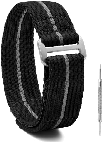 Nylon Watch Band - Hook and Loop Fasteners One Piece Watch Strap 20mm 22mm - Sport Watch Bands for Men Women