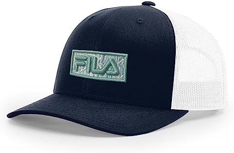 Fila Unisex Patch Logo Adjustable Mesh Trucker Snapback Hat