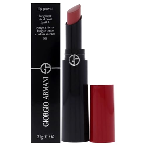 Giorgio Armani Lip Power Longwear Vivid Color Lipstick - 108 In Love Lipstick Women 0.11 oz