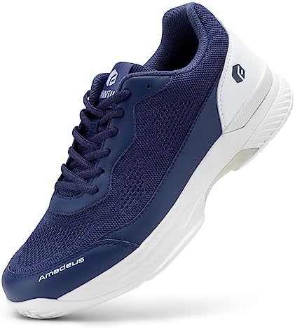 FitVille Wide Pickleball Shoes for Men Tennis Shoes Sneakers for All Court Racquetball Athletic Shoes for Racquet Sport | Arch Support & Wide Toe Box