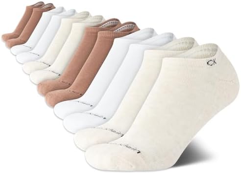 Calvin Klein Women's Athletic Socks - Lightweight Performance No Show Socks (12 Pack)