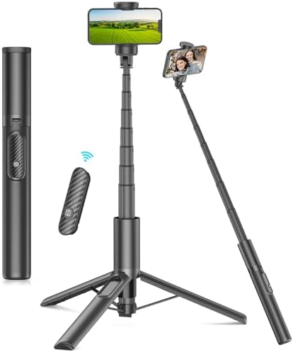 Gahenwo 60" Phone Tripod & Selfie Stick with Remote for Cell Phone 4"-7", Portable Smartphone Tripod Stand Compatible with iPhone Android, Lightweight Travel Tripod for Selfies Video Recording Vlog