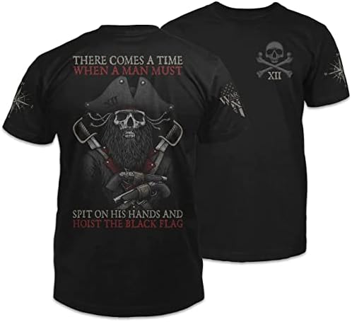 Hoist The Black Flag T-Shirt Patriotic Tribute Tee | American Pride Veteran Support Shirt | 100% Cotton Military Apparel