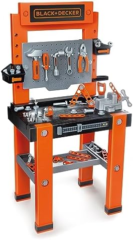 Smoby - Black&Decker DIY One Children's Workbench, Workshop, 79 Accessories, Includes Tools Such as Hammer, Screwdriver, from 3 Years (7600360732)