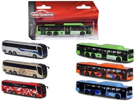 Majorette 212053159 Man City Toy Bus with Freewheel and Suspension, Metal Body, 13 cm Long, for Children from 3 Years, Pack of 1, Multicoloured