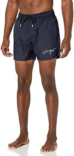 HUGO Men's Standard Script Logo Swim Trunk