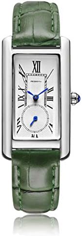 carlien Women Quartz Watch Lady Stylish Rectangle Dress Watch with Leather Strap and Sapphire Crown