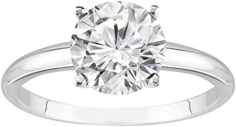 1 to 4 Carat Lab Grown 4 Prong Solitaire Round Cut IGI CERTIFIED Diamond Engagement Rings H-I Color VS2-SI1 Clarity