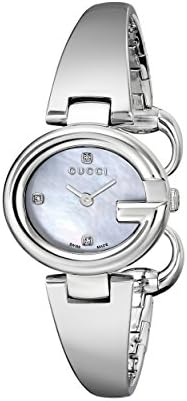 Gucci Guccissima Stainless Steel Diamond-Accented Bangle Women's Watch(Model:YA134504)