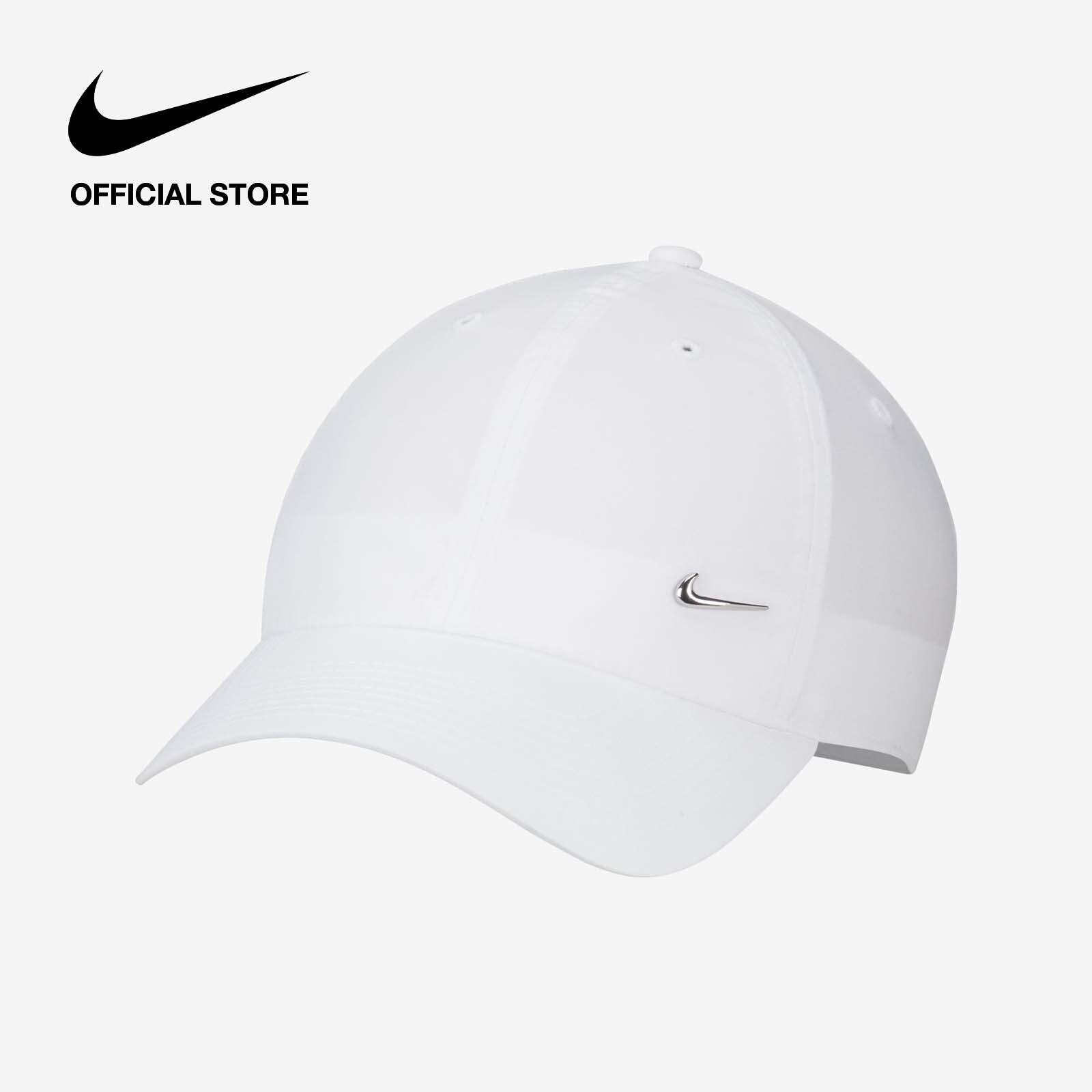 Nike Dri-FIT Unisex Club Unstrutured Metal Swoosh Cap - White