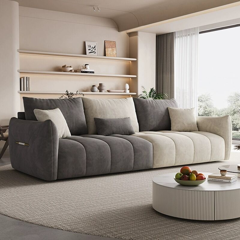 Italian Horn Sofa Disposable Baxter Faux Leather Modern Minimalist Internet Celebrity Fabric Sofa Small Apartment Living Room