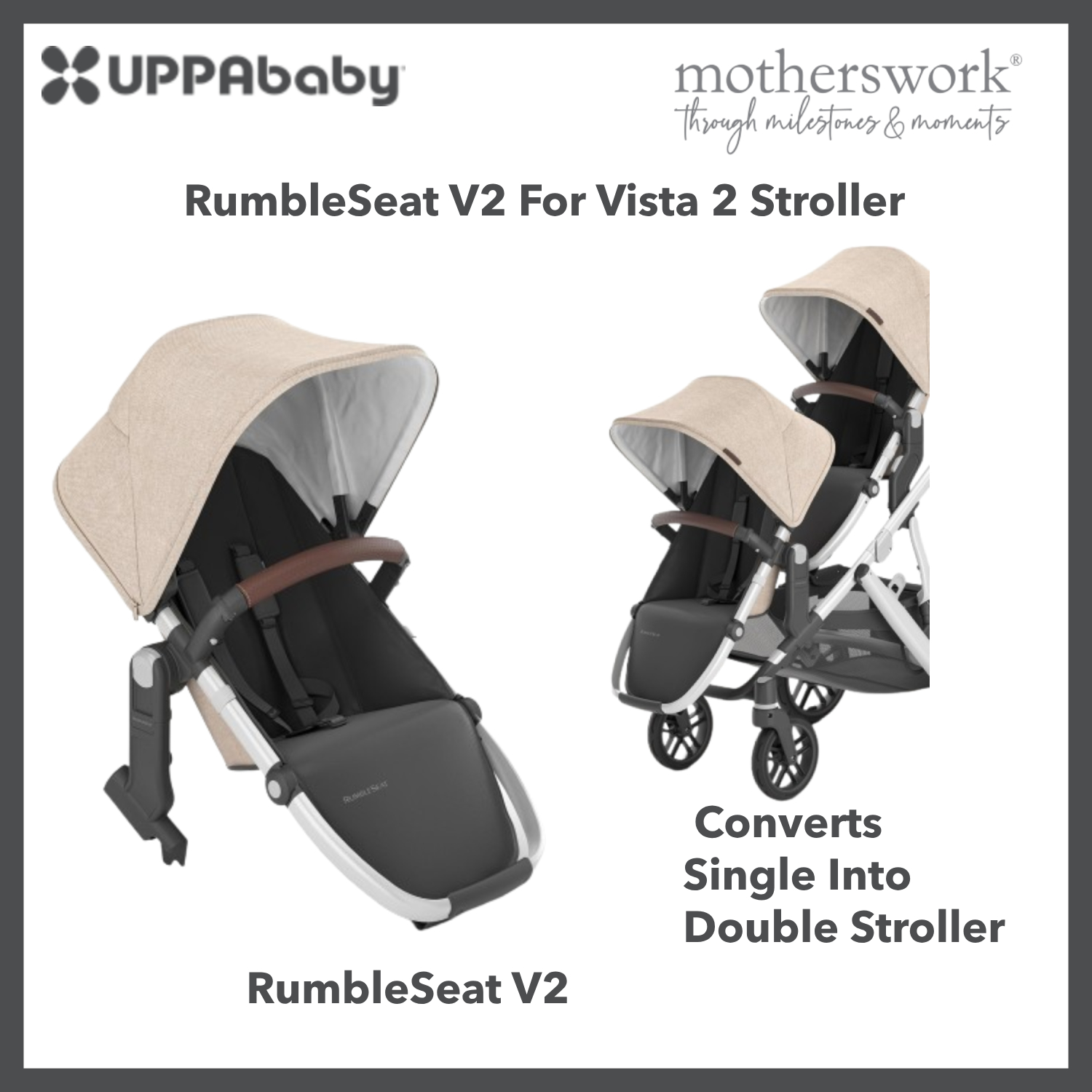 UPPAbaby Rumbleseat V2 For Vista V2 Strollers - Converts Single Stroller Into Double Stroller