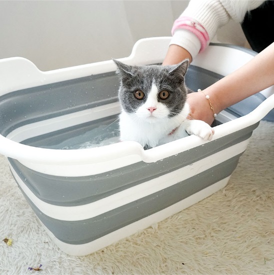 【Local Seller】Foldable Bathtub Baby Portable  Pet Tub Folding Laundry Basket Bathing Plastic Small Pet New born Infant MutliFunctional Collapsible Storage