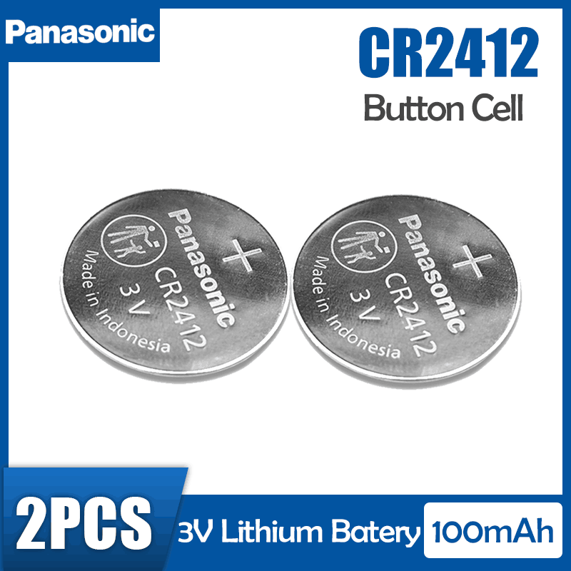 2pcs Original Panasonic CR2412 CR 2412 3V Lithium Battery for LEXUS Car Remote Control Electric Toys Scales Watch Button Cells