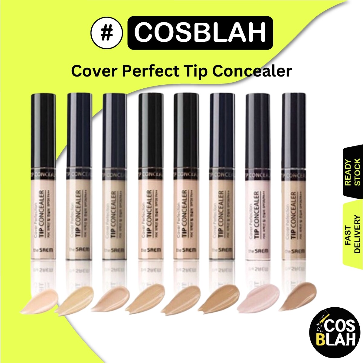 THE SAEM Cover Perfection Tip Concealer, Liquid Multi-Use Concealer, Full Coverage Makeup for Acne Dark Spots Dark Circles Hyperpigmentation and Blemishes