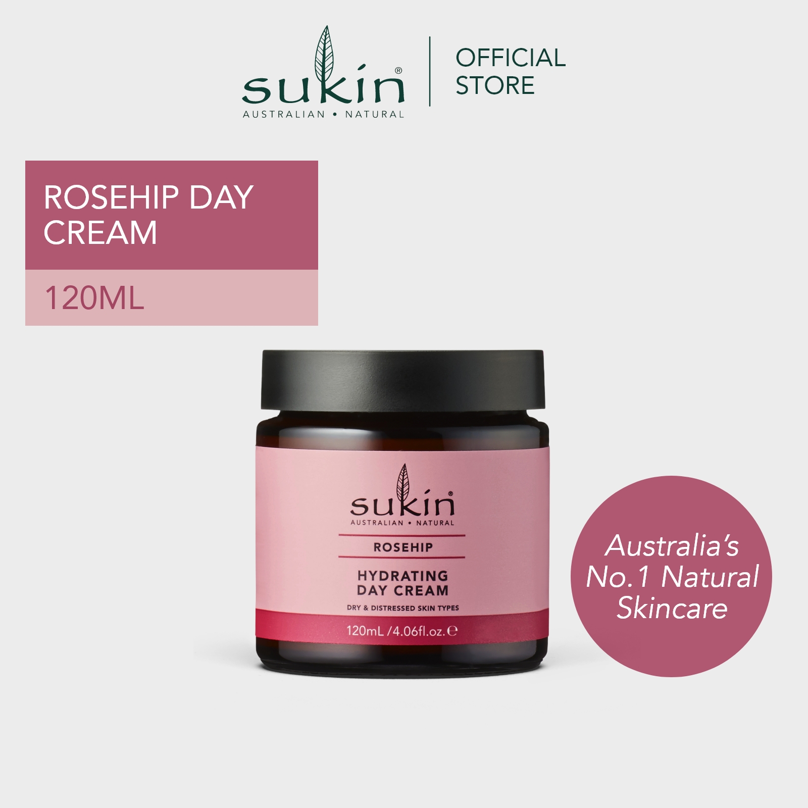 Sukin Hydrating Day Cream Rosehip (120Ml) (Exp:11/24)