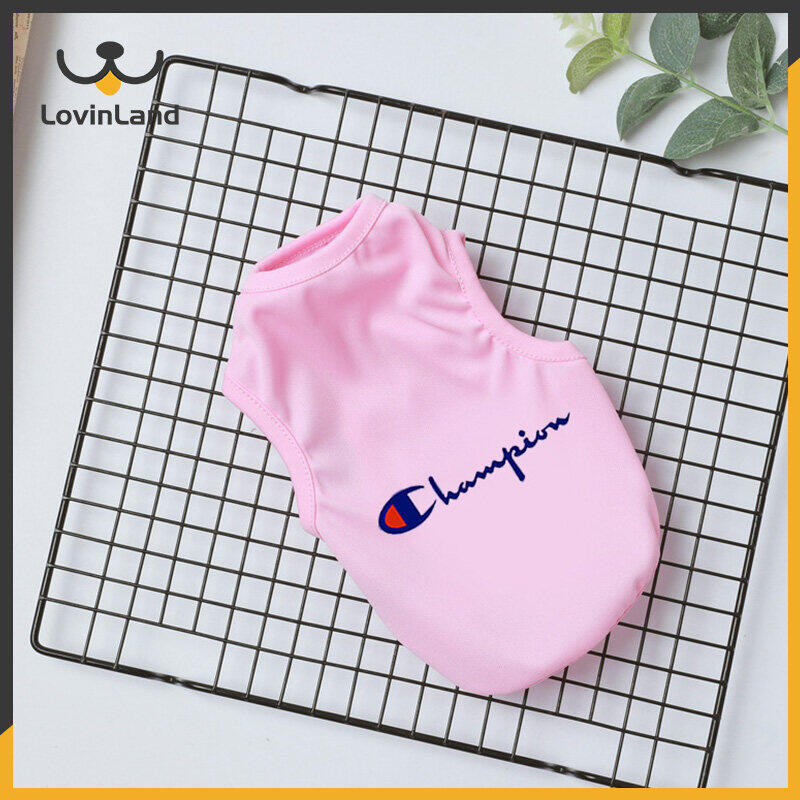 Lovinland Pet Summer Pet Clothes Dog T-shirt Champion Printed Dog Vest For Small Medium Dogs Accessories Pet Supplies Cat Vest Shirts
