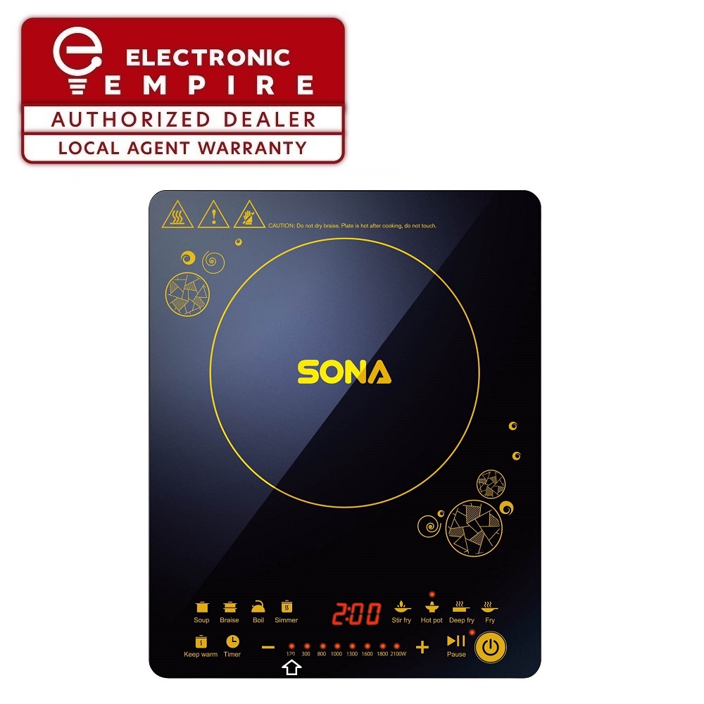 Sona SIC8611 | SIC 8611 Slim Induction Cooker - Stainless Steel Pot Included