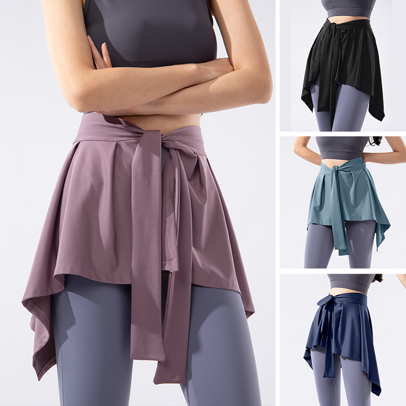 Sports Yoga Short Skirt Anti-glare Straps A Skirt with A Hip-covering Towel Ballet Dance Skirt Yoga Clothes