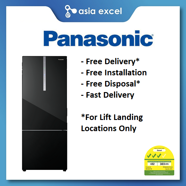 PANASONIC NR-BX471WGKS 405L BLACK 2 DOOR BOTTOM FREEZER REFRIGERATOR
